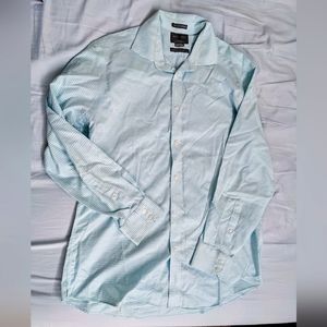 EUC like new Black Brown 1826 men's plaid dress shirt,slim fit non iron, 17-35